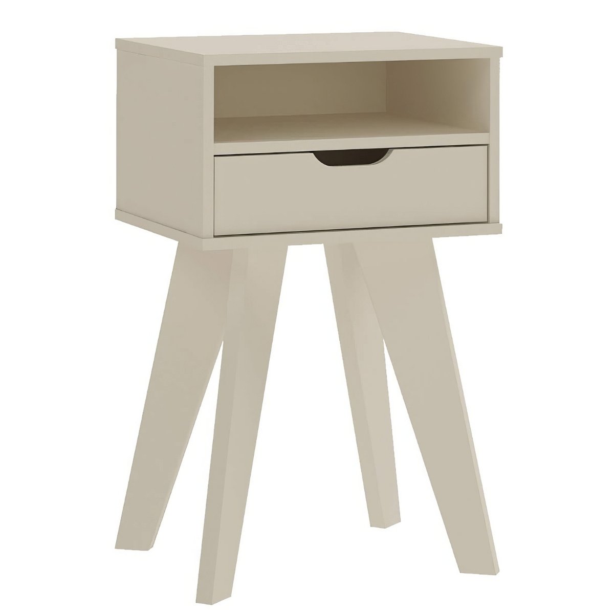 Mesa de Apoio Lateral Vip Com Gaveta e Nicho Off White