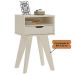 Mesa de Apoio Lateral Vip Com Gaveta e Nicho Off White