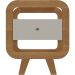 Mesa de Apoio Lateral com USB Artely Theo Cinamomo/Off White