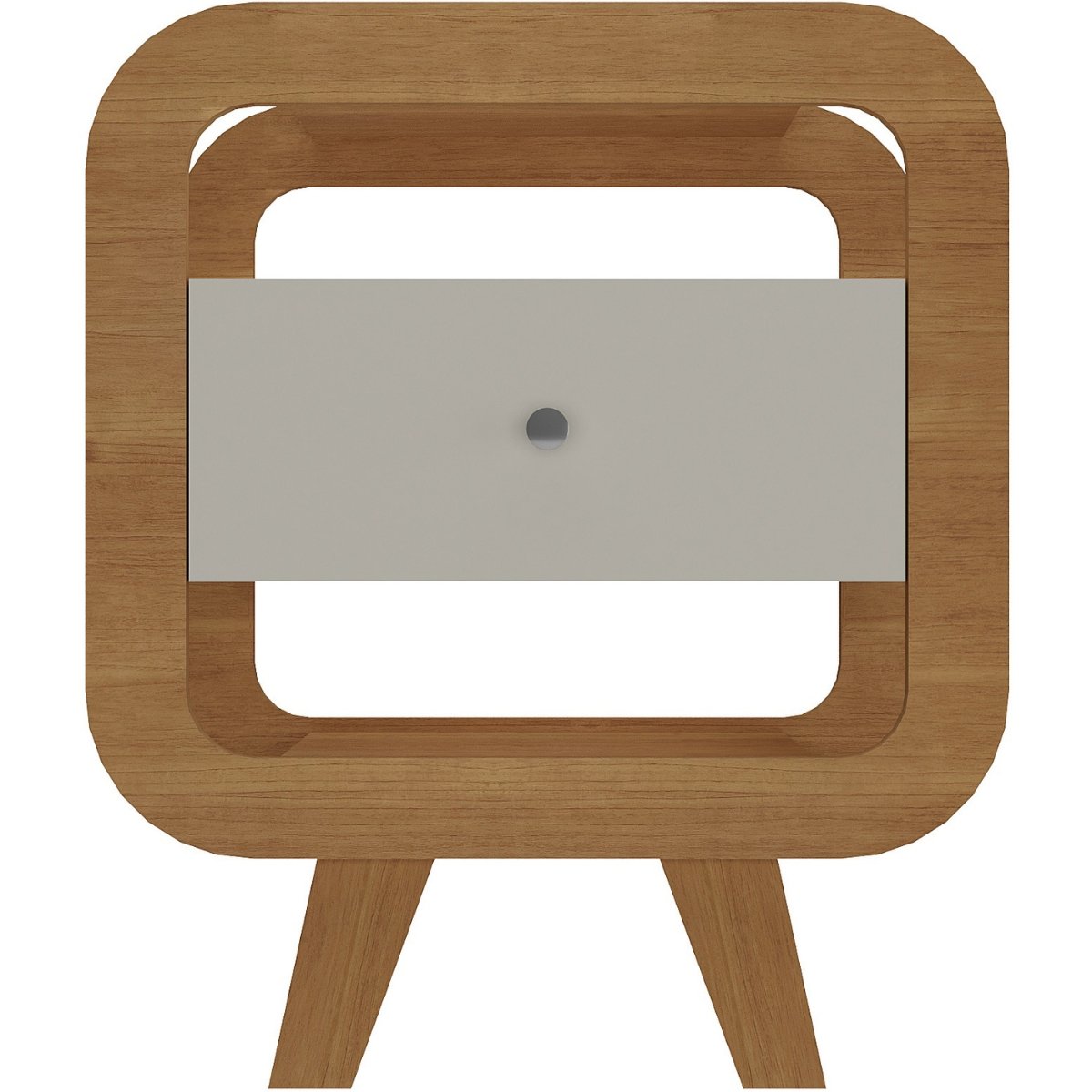 Mesa de Apoio Lateral com USB Artely Theo Cinamomo/Off White