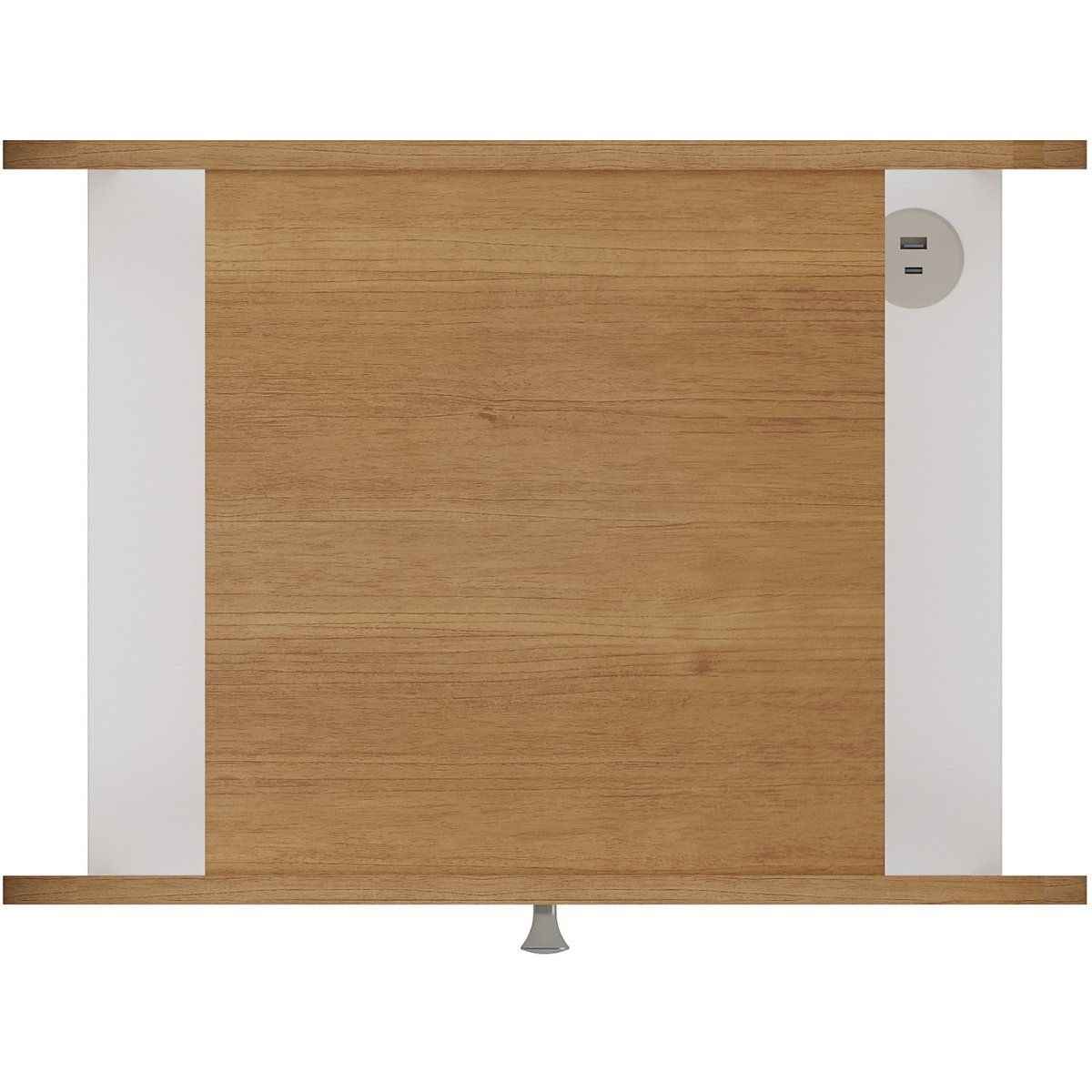 Mesa de Apoio Lateral com USB Artely Theo Cinamomo/Off White