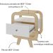 Mesa de Apoio Lateral com USB Artely Theo Naturale / Branco