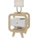 Mesa de Apoio Lateral com USB Artely Theo Naturale / Branco