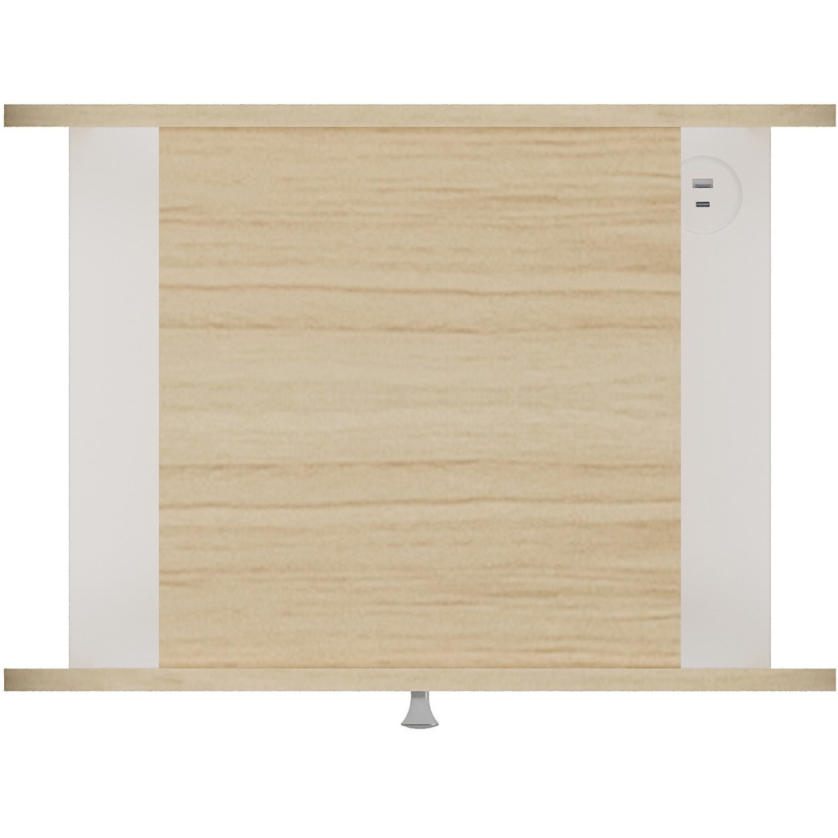 Mesa de Apoio Lateral com USB Artely Theo Naturale / Branco