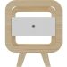 Mesa de Apoio Lateral com USB Artely Theo Naturale / Branco