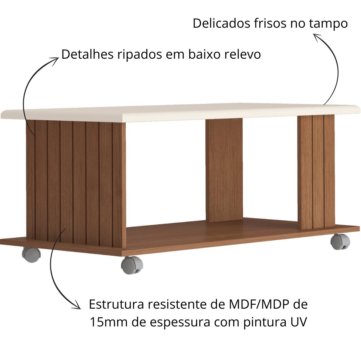 Mesa de Centro Artely Mila Cinamomo/Off White