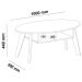 Mesa de Centro Diva 2 Nichos Off White/Cedro