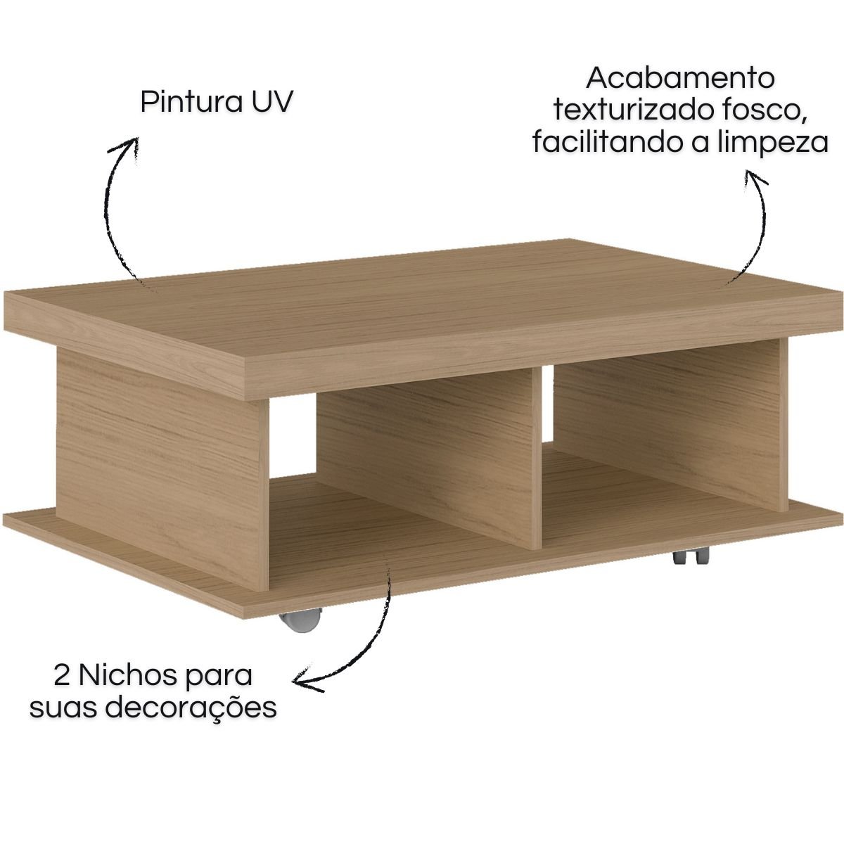 Mesa de Centro Dunas Carvalho