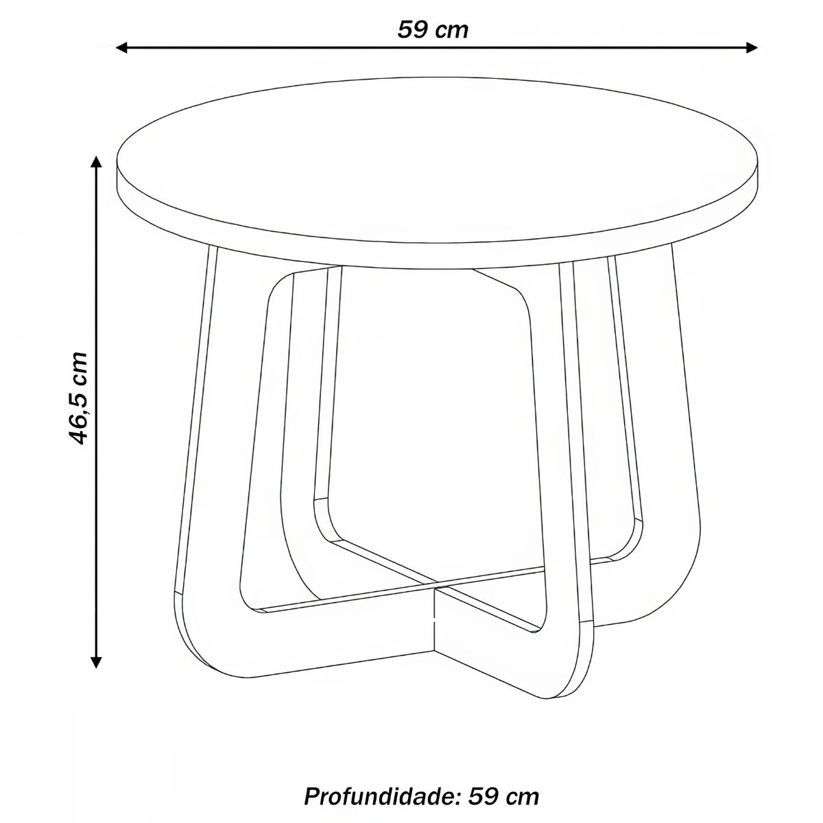 Mesa de Centro Jasmin 100% MDF Cedro / Off White