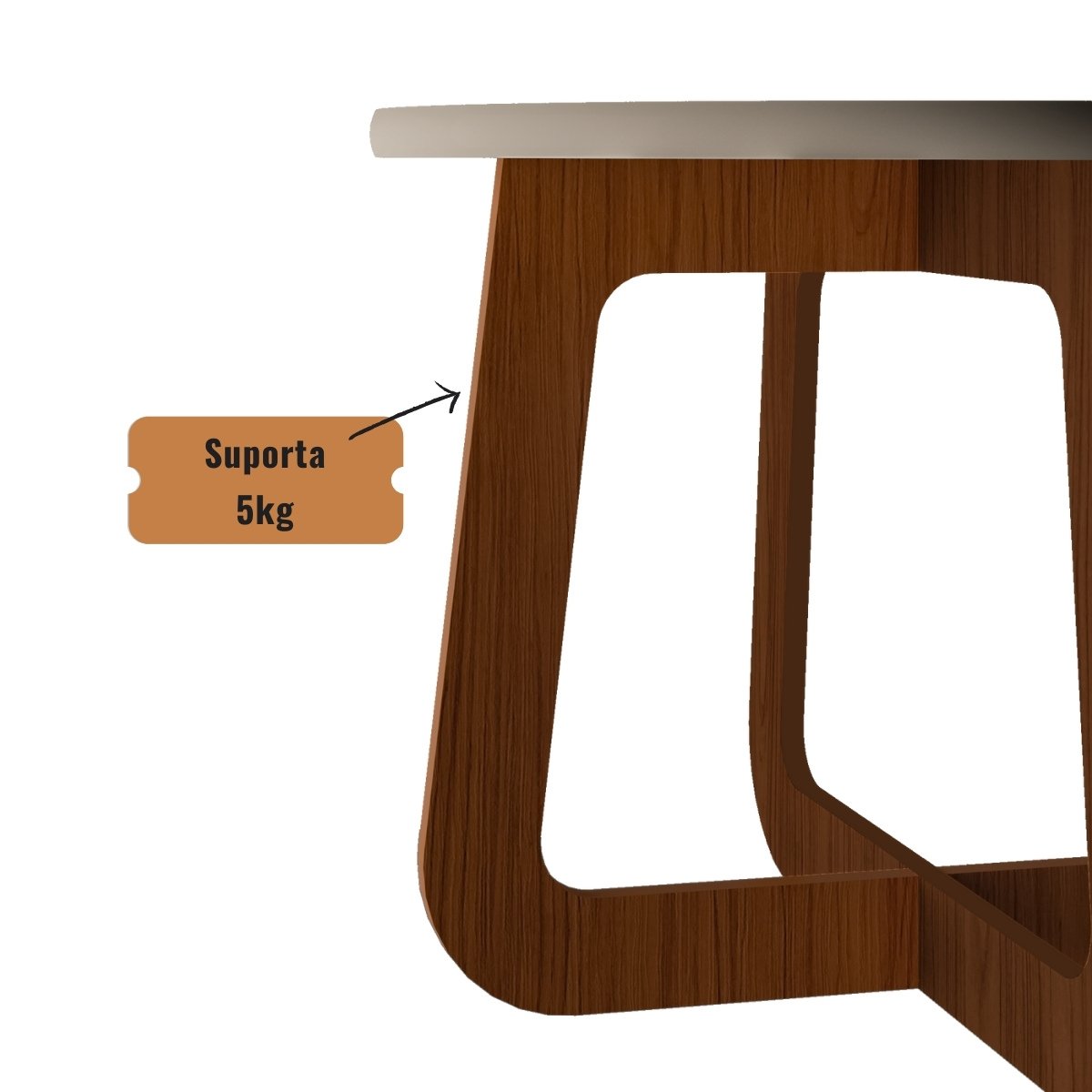 Mesa de Centro Jasmin 100% MDF Cedro / Off White
