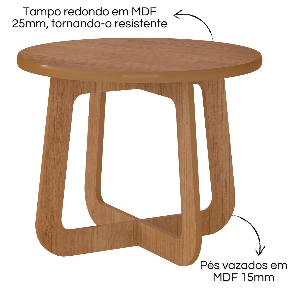 Mesa de Centro Jasmin 100% MDF Cinamomo