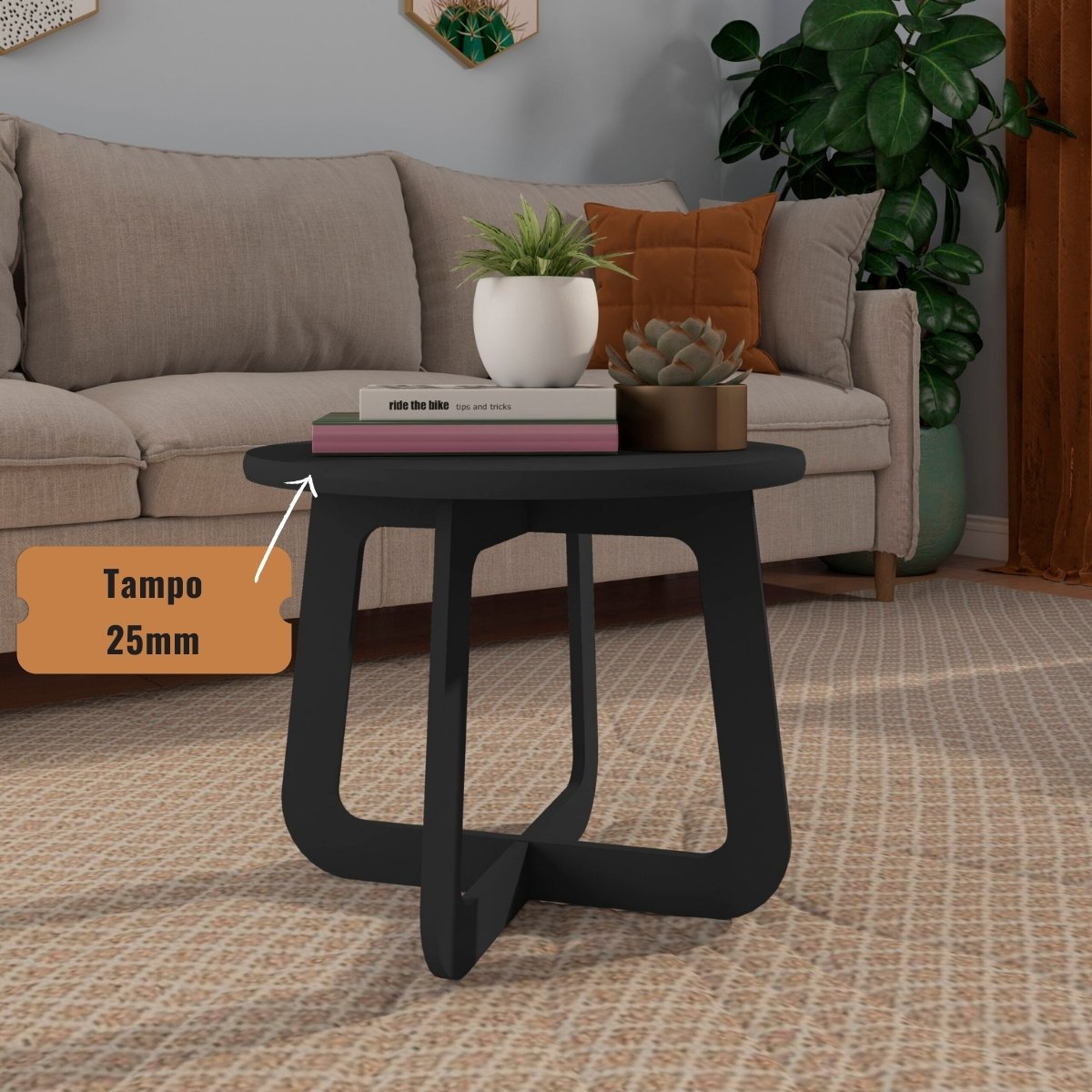 Mesa de Centro Jasmin 100% MDF Grafite