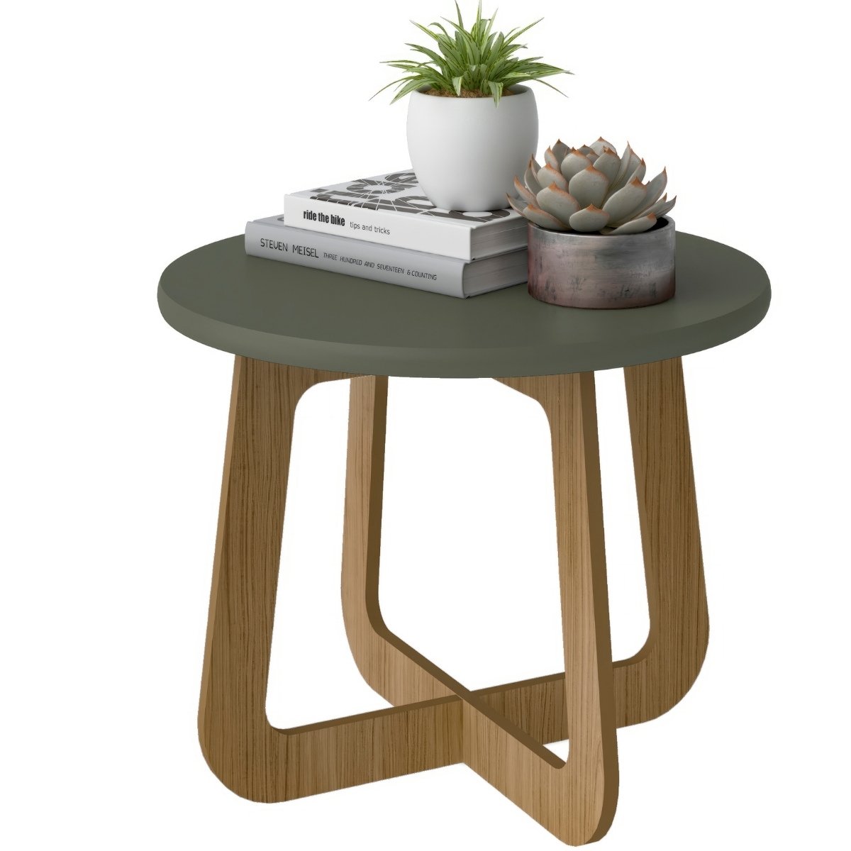 Mesa de Centro Jasmin 100% MDF Menta / Carvalho