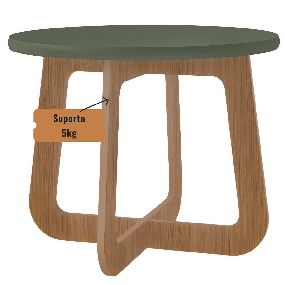 Mesa de Centro Jasmin 100% MDF Menta / Carvalho