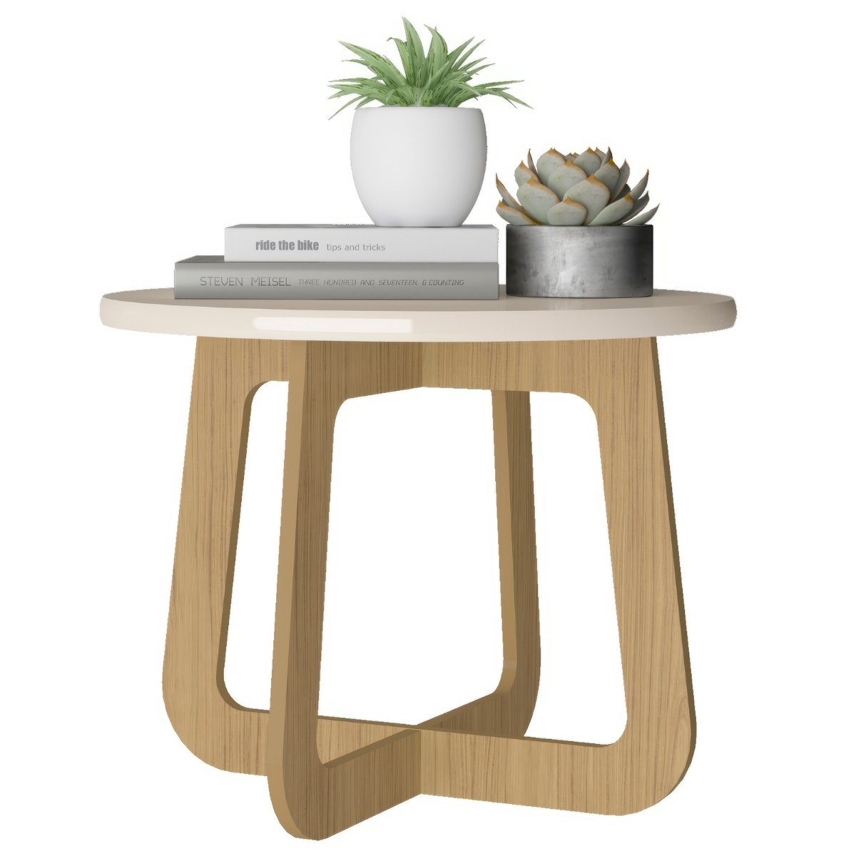 Mesa de Centro Jasmin 100% MDF Off White / Carvalho