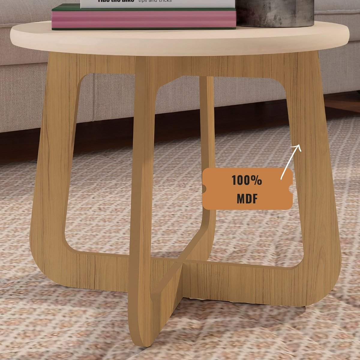Mesa de Centro Jasmin 100% MDF Off White / Carvalho