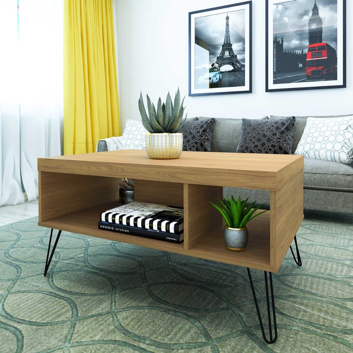 Mesa de Centro Liberty com 2 Nichos Carvalho