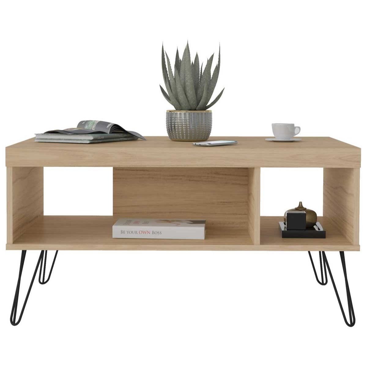 Mesa de Centro Liberty com 2 Nichos Carvalho