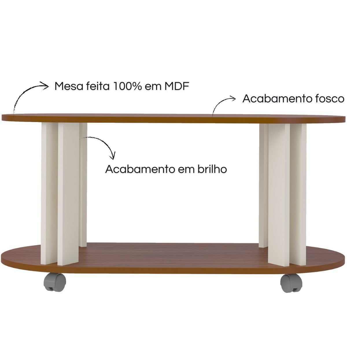 Mesa de Centro Mundi Cedro / Off White