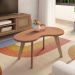 Mesa de Centro Orgânica com Bordas Boleadas Terracota/Carvalho