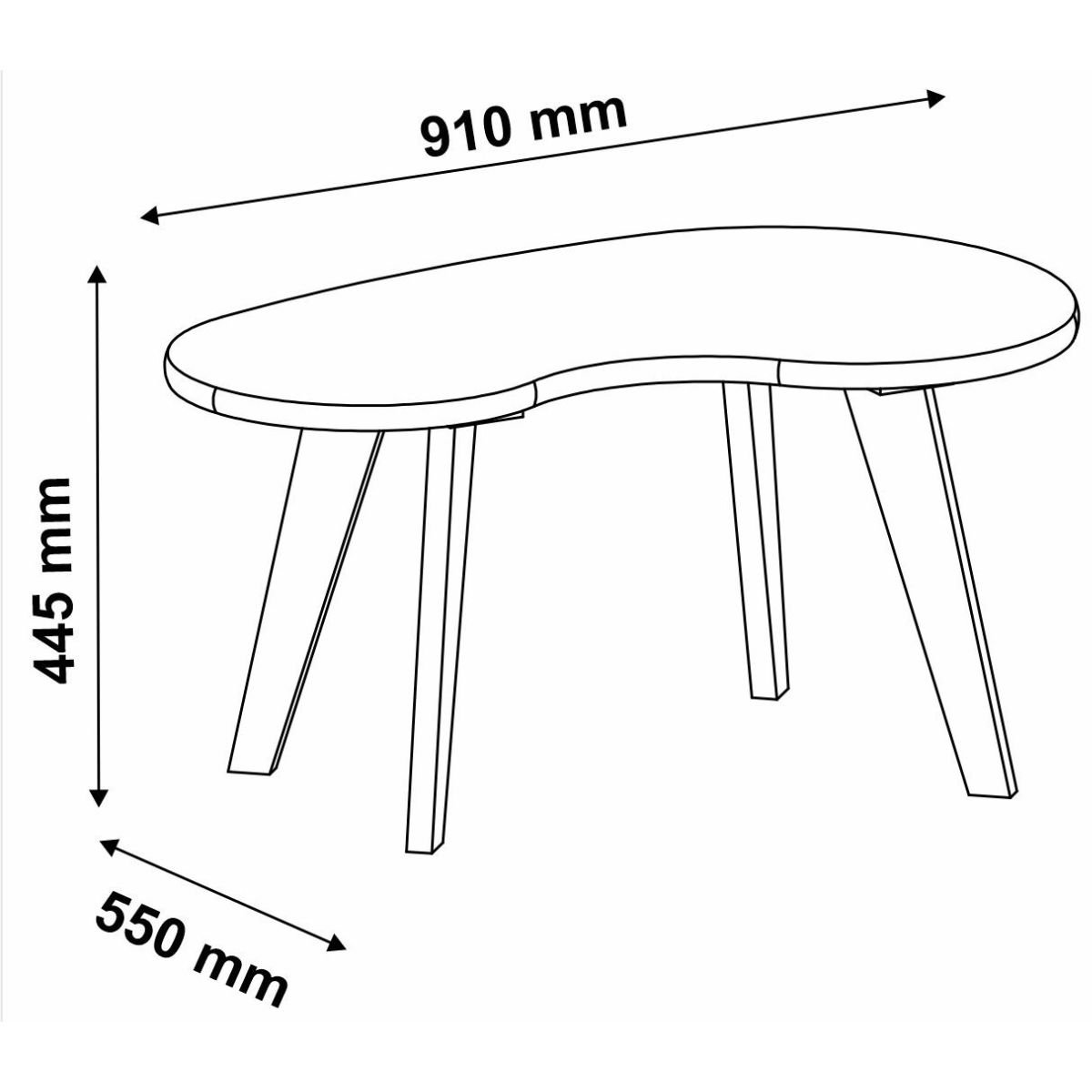Mesa de Centro Orgânica com Bordas Boleadas Terracota/Carvalho