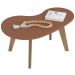 Mesa de Centro Orgânica com Bordas Boleadas Terracota/Carvalho