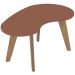 Mesa de Centro Orgânica com Bordas Boleadas Terracota/Carvalho