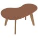 Mesa de Centro Orgânica com Bordas Boleadas Terracota/Carvalho