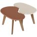 Mesa de Centro Orgânica com Bordas Boleadas Terracota/Carvalho
