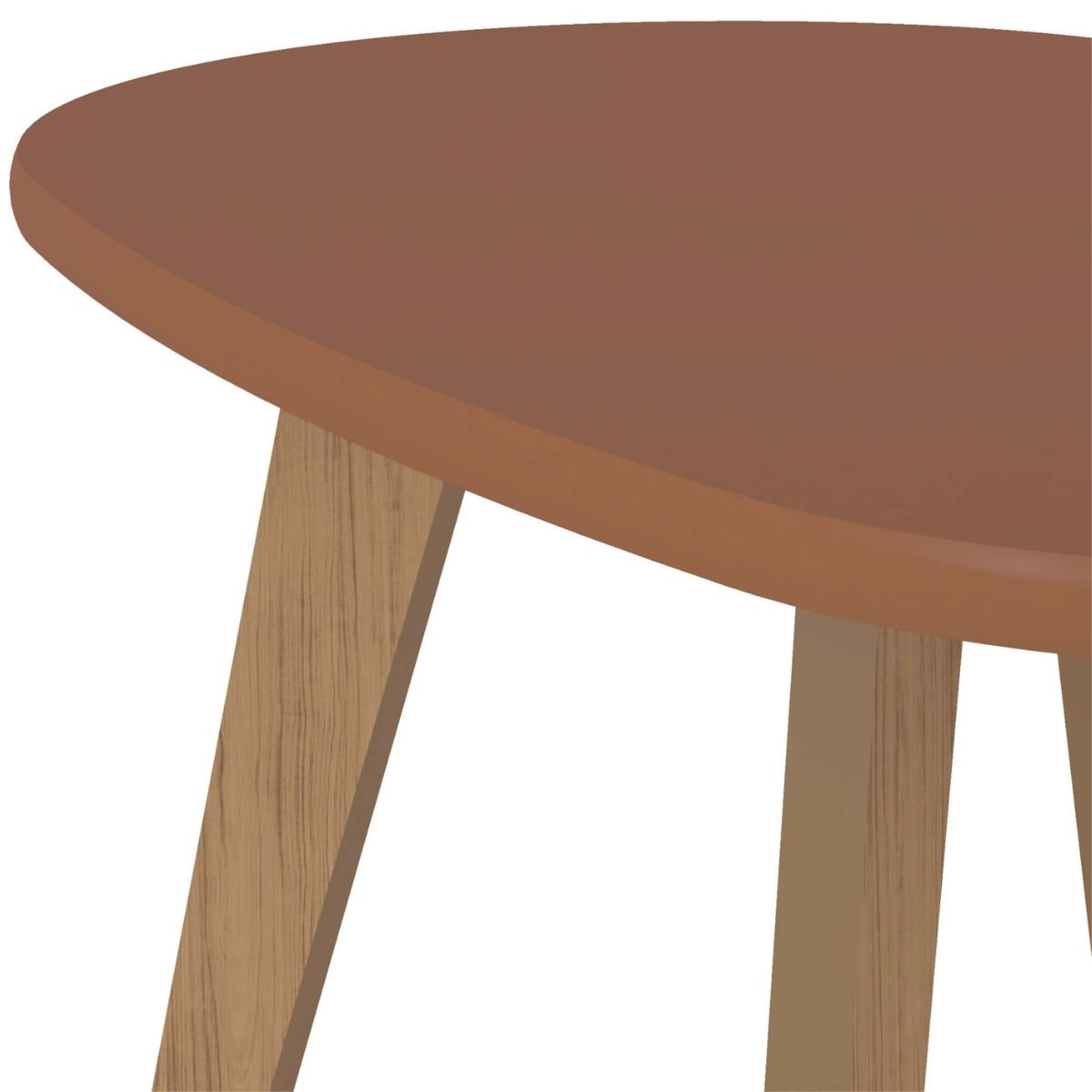 Mesa de Centro Orgânica com Bordas Boleadas Terracota/Carvalho