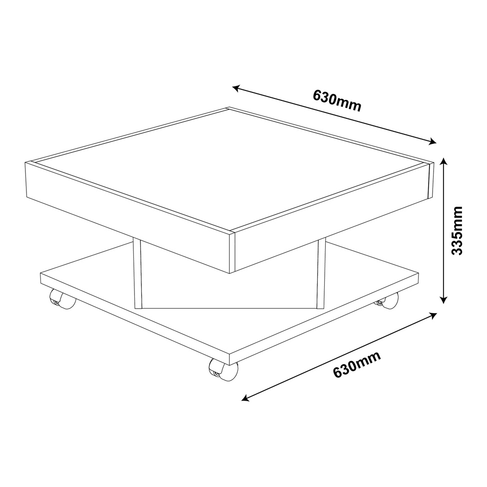 Mesa de Centro Quadrada Saara Pinho e Off White