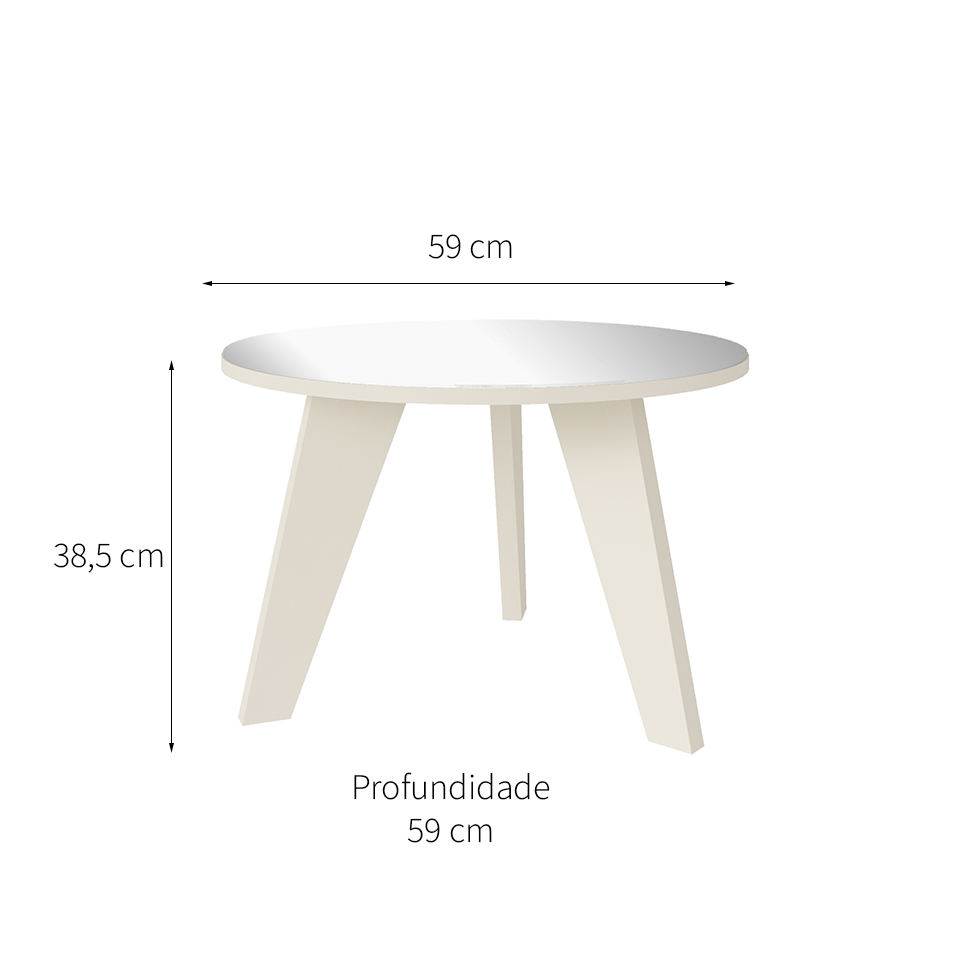 Mesa de Centro Redonda Espanha Off White