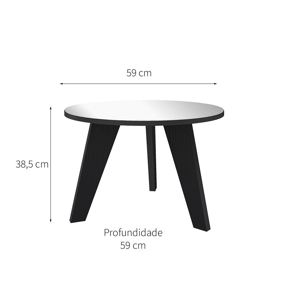 Mesa de Centro Redonda Espanha Preta