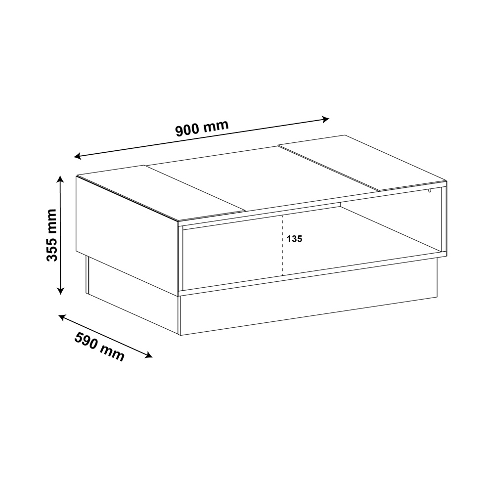 Mesa de Centro Retangular Detroit Off White