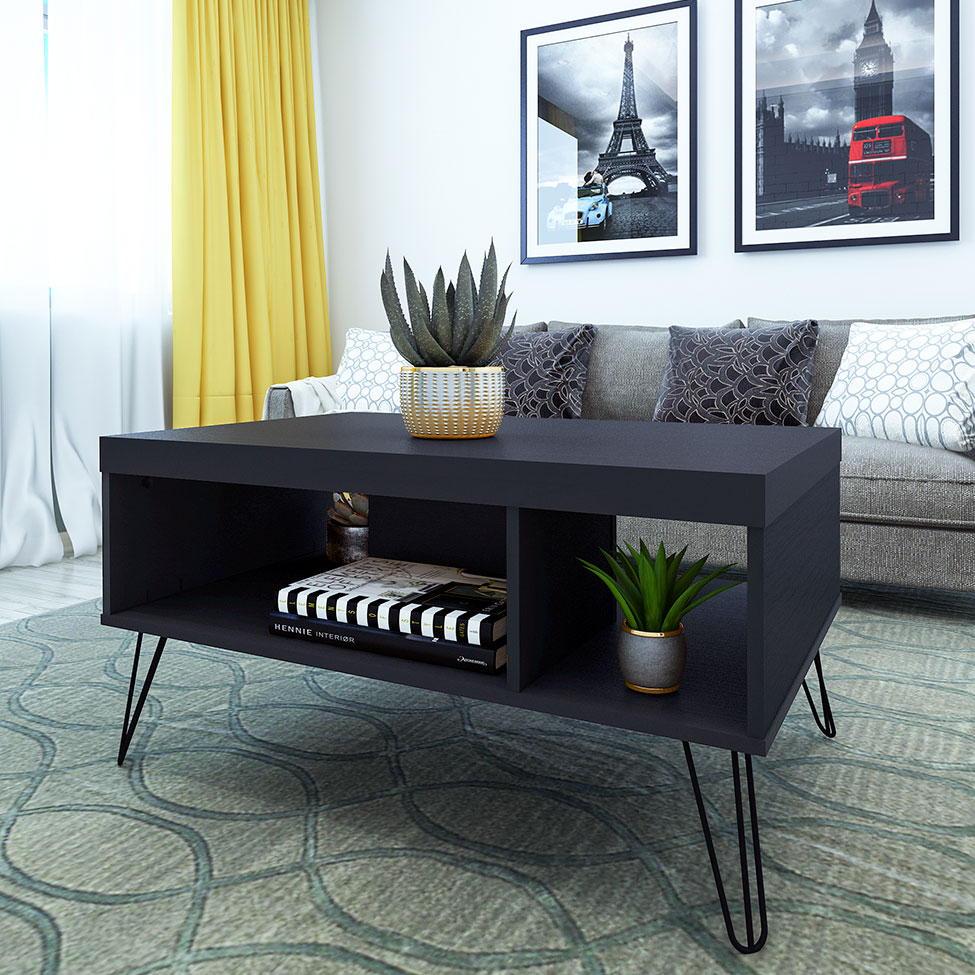 Mesa de Centro Retangular Liberty Preta