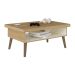Mesa de Centro Retangular Lucca Carvalho e Off White
