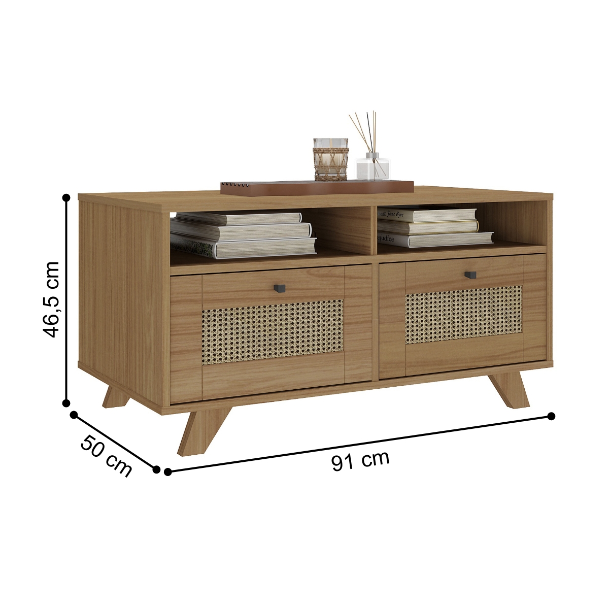 Mesa de Centro Retrô 2 Gavetas Tibagi Carvalho
