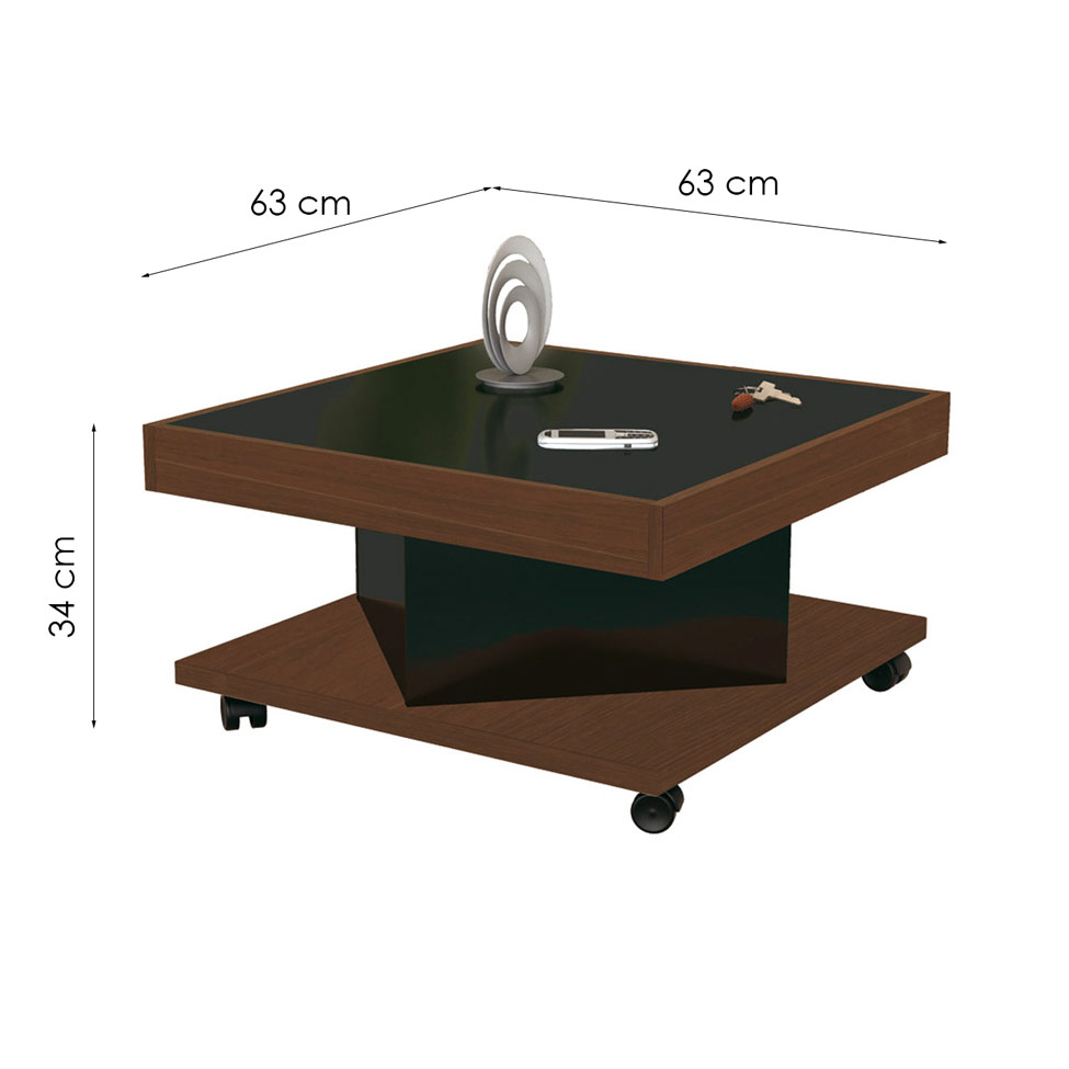 Mesa de Centro Saara Amêndoa e Preta