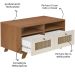 Mesa de Centro Trama 2 Gavetas 2 Prateleiras Cinamomo/Off White