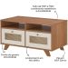 Mesa de Centro Trama 2 Gavetas 2 Prateleiras Cinamomo/Off White