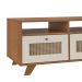 Mesa de Centro Trama 2 Gavetas 2 Prateleiras Cinamomo/Off White