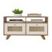 Mesa de Centro Trama 2 Gavetas 2 Prateleiras Cinamomo/Off White