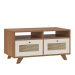 Mesa de Centro Trama 2 Gavetas 2 Prateleiras Cinamomo/Off White