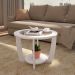 Mesa de Centro com Tampo em Vidro - Curve Branco
