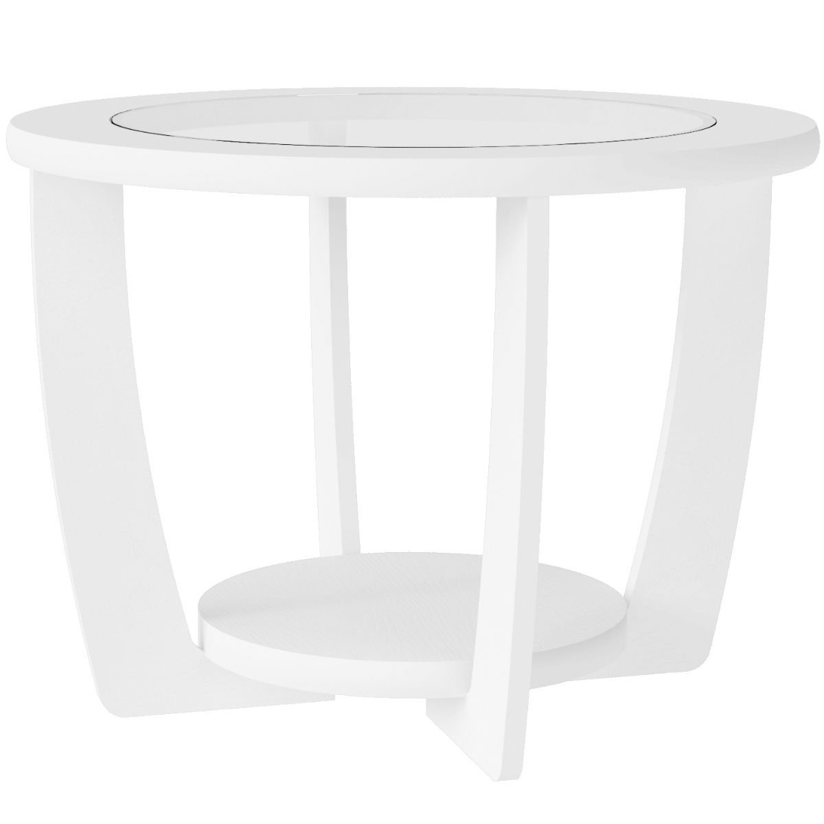 Mesa de Centro com Tampo em Vidro - Curve Branco