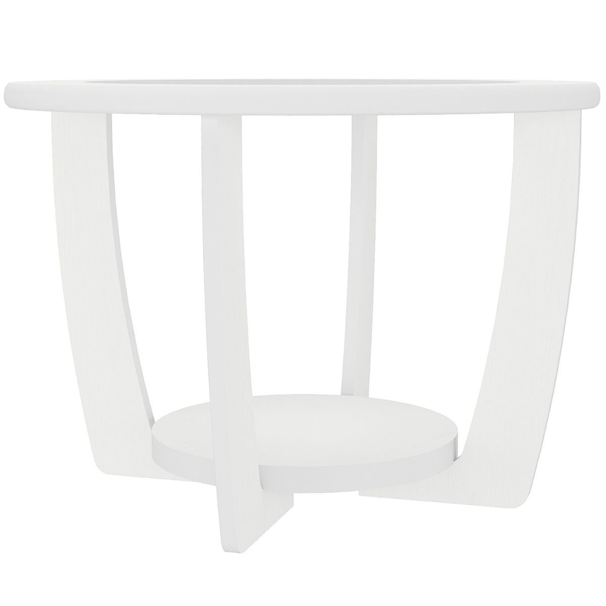 Mesa de Centro com Tampo em Vidro - Curve Branco