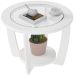 Mesa de Centro com Tampo em Vidro - Curve Branco