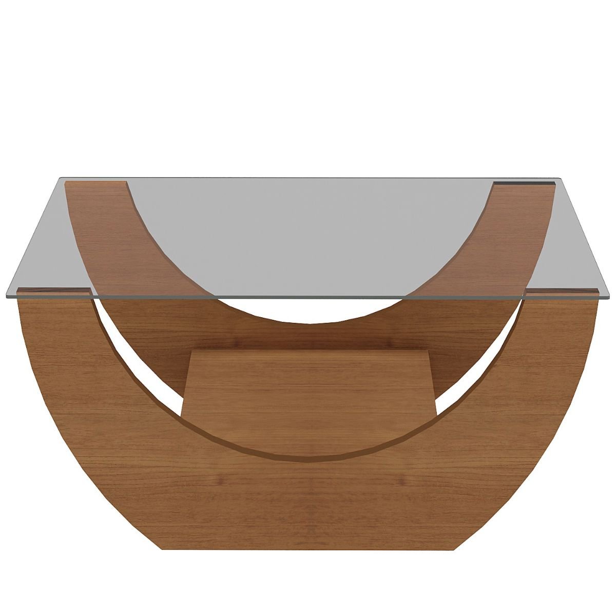 Mesa de Centro com Tampo em Vidro - Onda Cinamomo