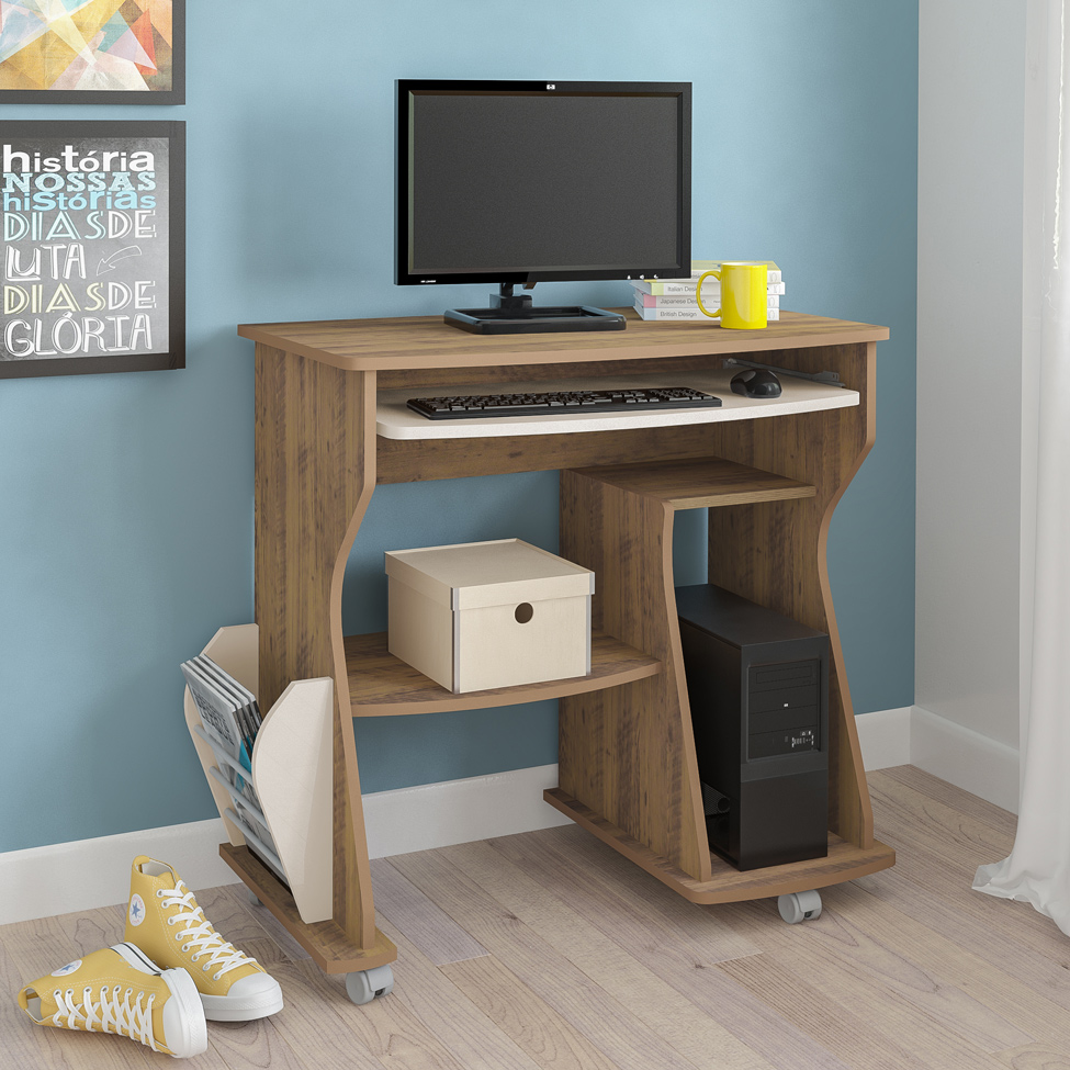 Mesa para Computador Cem Pinho e Off White