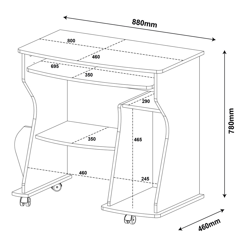 Mesa para Computador Cem Pinho e Off White